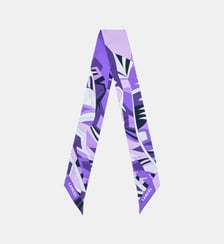 Bandeau en twill de soie à motif graphique Lancel