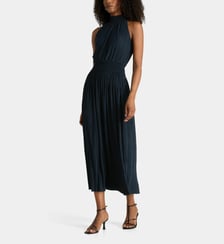 Robe longue Uma plissée col américain Samsoe Samsoe