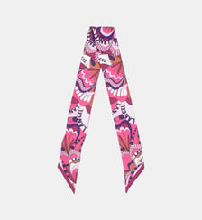 Bandeau en twill de soie à motif graphique Lancel