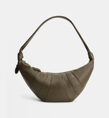 Sac à main Croissant Large en cuir Lemaire