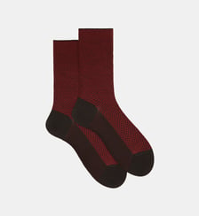 Chaussettes bicolore motif rectangle Doré Doré
