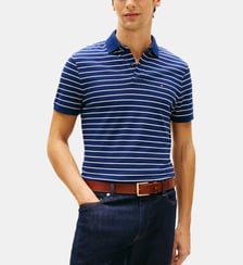 Polo droit en coton logo flag Tommy Hilfiger