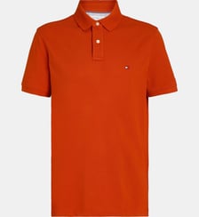 Polo droit en coton logo flag Tommy Hilfiger