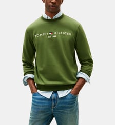 Sweat droit molletonné signature Tommy Hilfiger