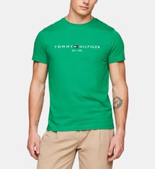 T-shirt droit signature coton organique Tommy Hilfiger