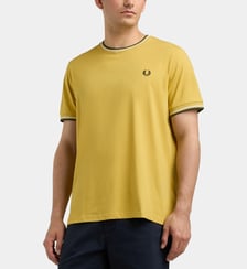 T-shirt droit liseré logo coton Fred Perry
