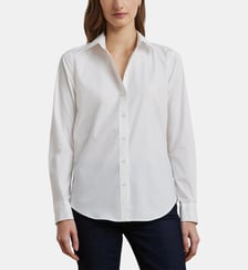 Chemise unie en coton stretch slim Lauren Ralph Lauren