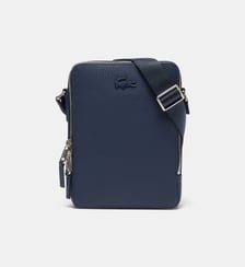 Sacoche verticale camera bag refente de cuir italien texturé Lacoste