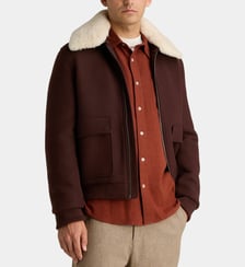 Blouson aviateur Laviator col en fourrure Galeries Lafayette