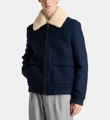 Blouson aviateur Laviator col en fourrure Galeries Lafayette