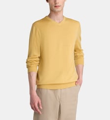 Pull droit Terive col V laine mérinos responsable Galeries Lafayette