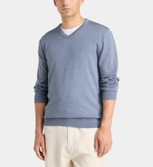 Pull droit Terive col V laine mérinos responsable Galeries Lafayette