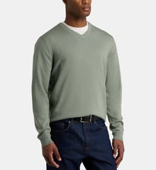 Pull droit Terive col V laine mérinos responsable Galeries Lafayette
