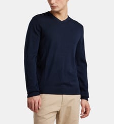 Pull droit Terive col V laine mérinos responsable Galeries Lafayette