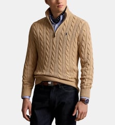 Pull droit coton torsadé col camionneur Polo Ralph Lauren