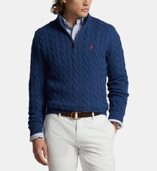 Pull droit coton torsadé col camionneur Polo Ralph Lauren