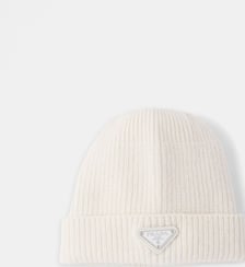 Bonnet en laine et cachemire signature Prada