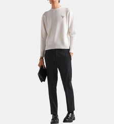 Pantalon droit taille haute Prada