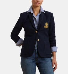 Blazer slim texturé monogramme Lauren Ralph Lauren