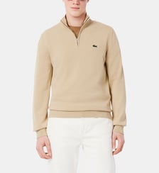 Pull droit coton bio col camionneur Lacoste