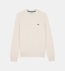 Sweat droit logo signature coton bio mélangé Lacoste