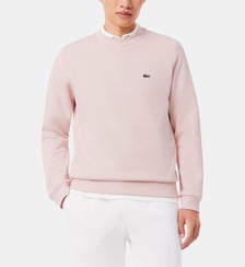Sweat droit logo signature coton bio mélangé Lacoste