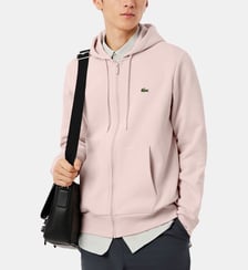 Sweat zippé droit capuche coton bio Lacoste