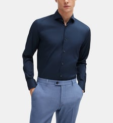 Chemise slim en coton mélangé BOSS