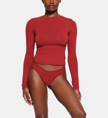 T-shirt slim à manches longues en coton Skims