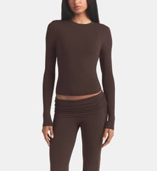 T-shirt slim à manches longues en coton Skims