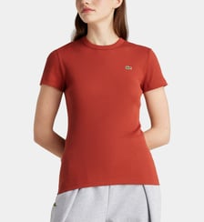 T-shirt ajusté côtelé coton bio Lacoste