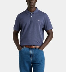 Polo droit signature en coton piqué stretch Gant