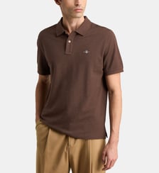 Polo droit signature en coton piqué stretch Gant