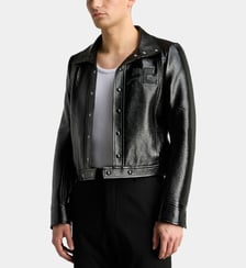 Veste Vinyl courte droite grand logo coton mélangé Courrèges