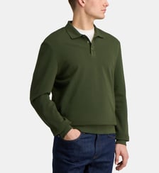 Polo manches longues Dolpiq en coton piqué bio Galeries Lafayette