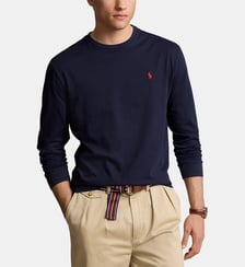 T-shirt droit coton jersey manches longues Polo Ralph Lauren