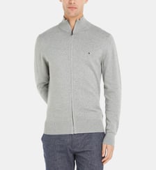 Gilet droit zippé coton pima et cachemire Tommy Hilfiger