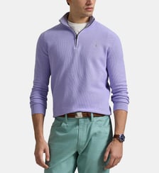 Pull droit col camionneur coton piqué Polo Ralph Lauren