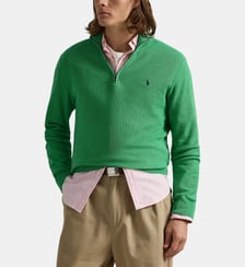 Pull droit col camionneur coton piqué Polo Ralph Lauren