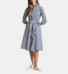 Robe chemise mi longue Ela imprimé rayé coton Polo Ralph Lauren