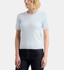 Pull fin Ambre en maille côtelée Galeries Lafayette