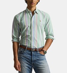 Chemise droite rayée à pony en coton Polo Ralph Lauren