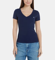T-shirt slim coton stretch côtelé Tommy Hilfiger