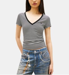 T-shirt slim coton stretch côtelé Tommy Hilfiger