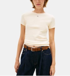 T-shirt slim coton stretch côtelé Tommy Hilfiger