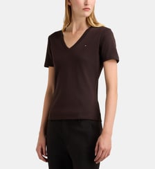 T-shirt ajusté coton col V Tommy Hilfiger