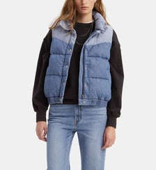 Doudoune bicolore matelassée sans manches col montant Levi's
