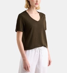 T-shirt droit Alexa V lin Galeries Lafayette