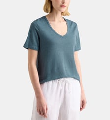 T-shirt droit Alexa V lin Galeries Lafayette