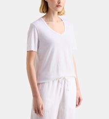 T-shirt droit Alexa V lin Galeries Lafayette